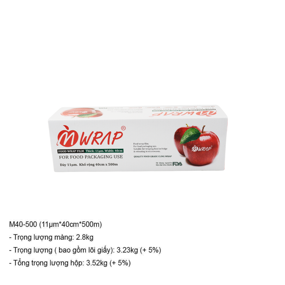 Hộp Màng Bọc thực phẩm Mwrap 11µm x 40cm x 500m