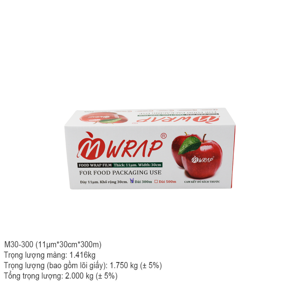 Màng bọc MWRAP 11mic x 30cm x 300m-Hộp